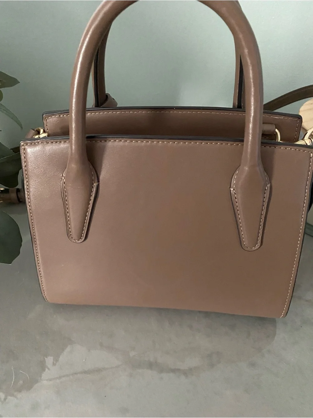 COACH Brown Leather Satchel with Strap and Key Pouch